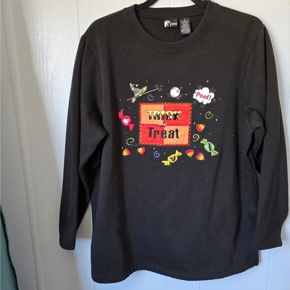 Holiday Editions Trick Or Treat Halloween Sweatshirt 1X – Witchy, Whimsigoth - Picture 1 of 8